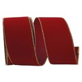 Reliant Ribbon Reliant Ribbon 92270W-957-40F Value Velvet Wired Edge Ribbon - Scarlet & Gold - 2.5 in. x 10 yards 92270W-957-40F